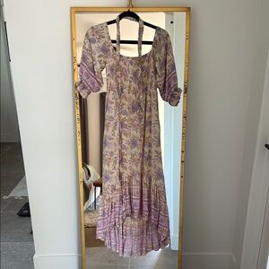 Elegant Floral Maxi Dress in Lavender